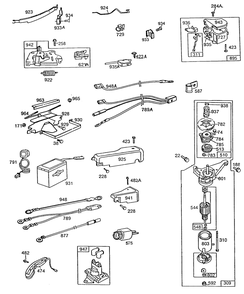 Electric Starter,misc Elect Diagram and Parts List for 113988-0149-XX  Briggs and Stratton Engine